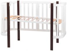 Ліжечко Babyroom Місяць білий - венге, 120x60 см, 4 рівні, матеріал вільха/бук